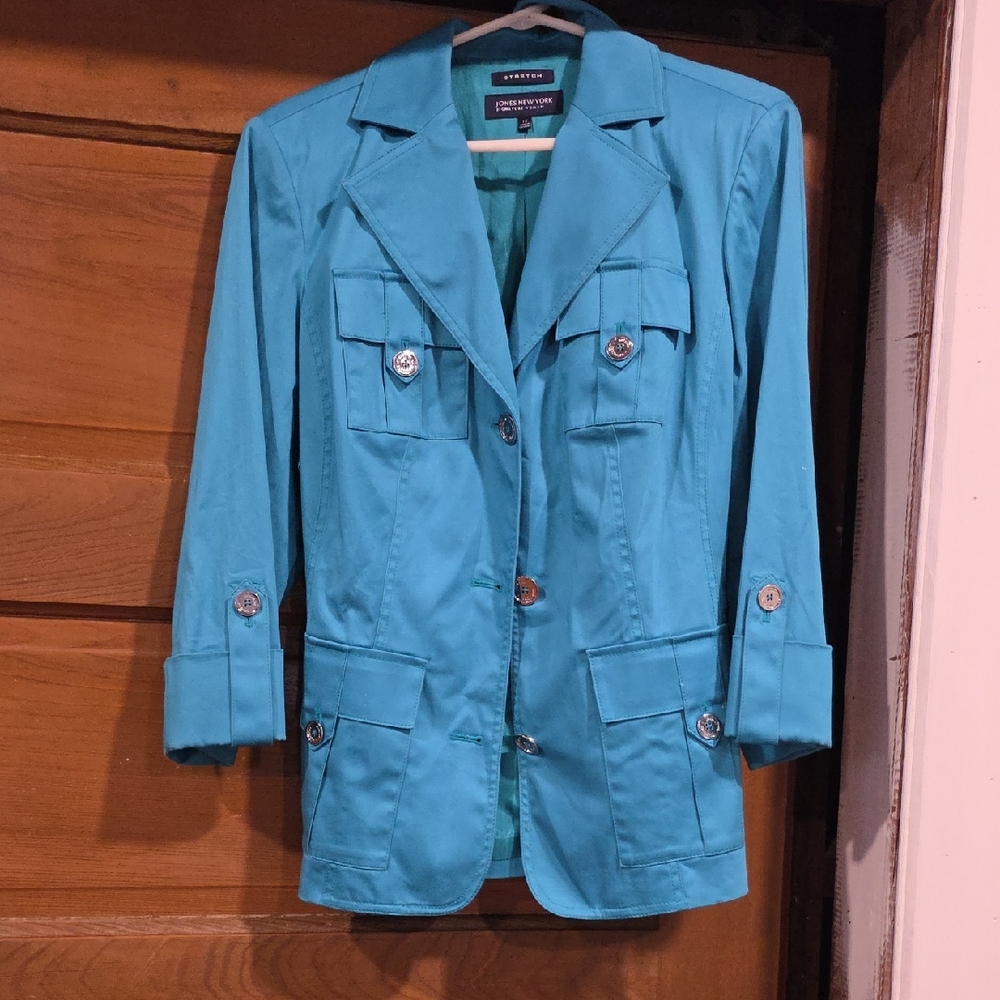 Jones New York Turquoise Utility Blazer